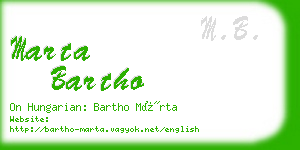 marta bartho business card